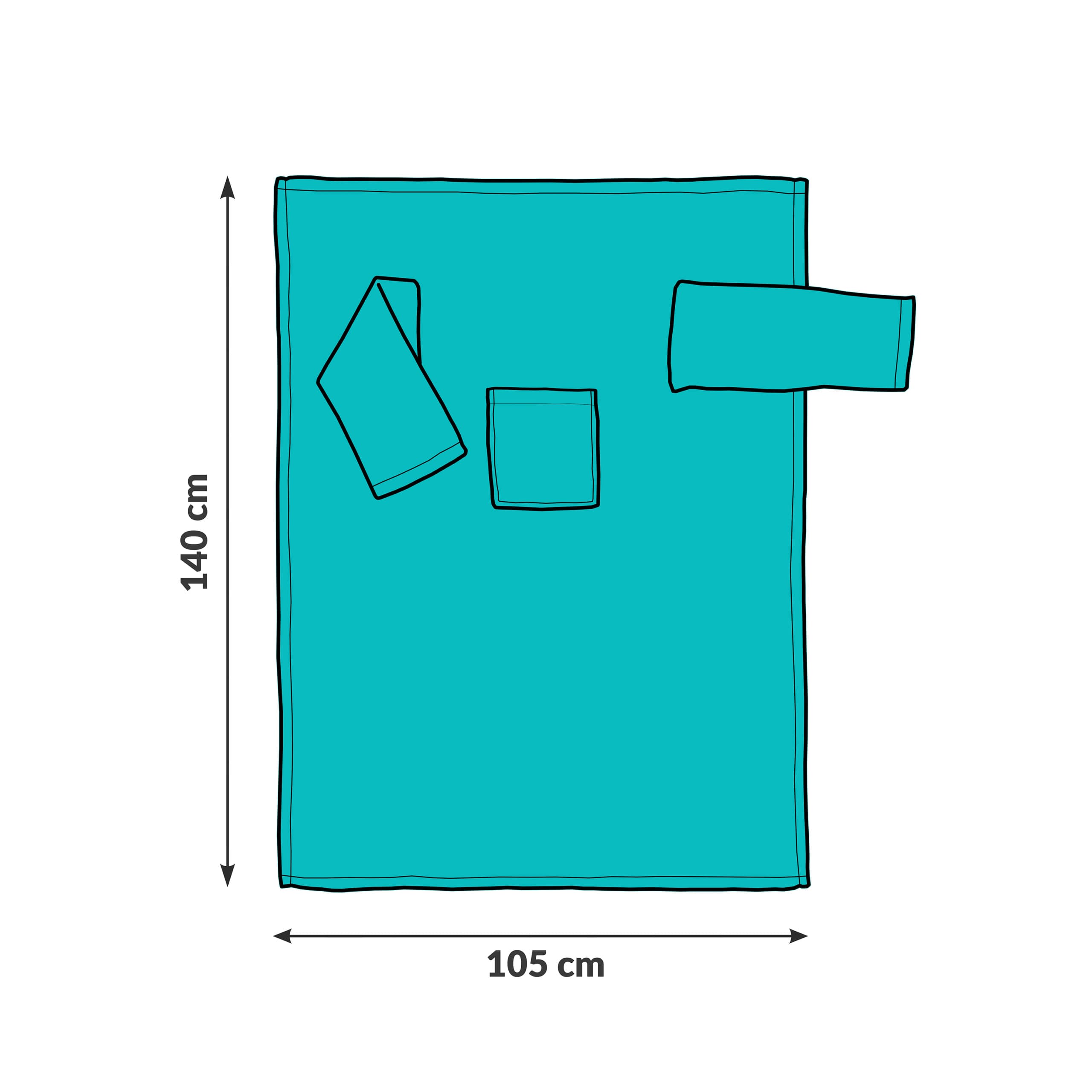 Kocyko - szlafrok Junior Miętowy koc z rękawami