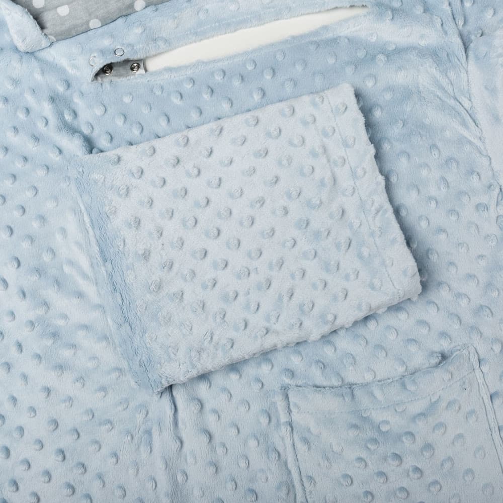 Kocyk z rękawami kapturem Mięta dla dziecka dzieci